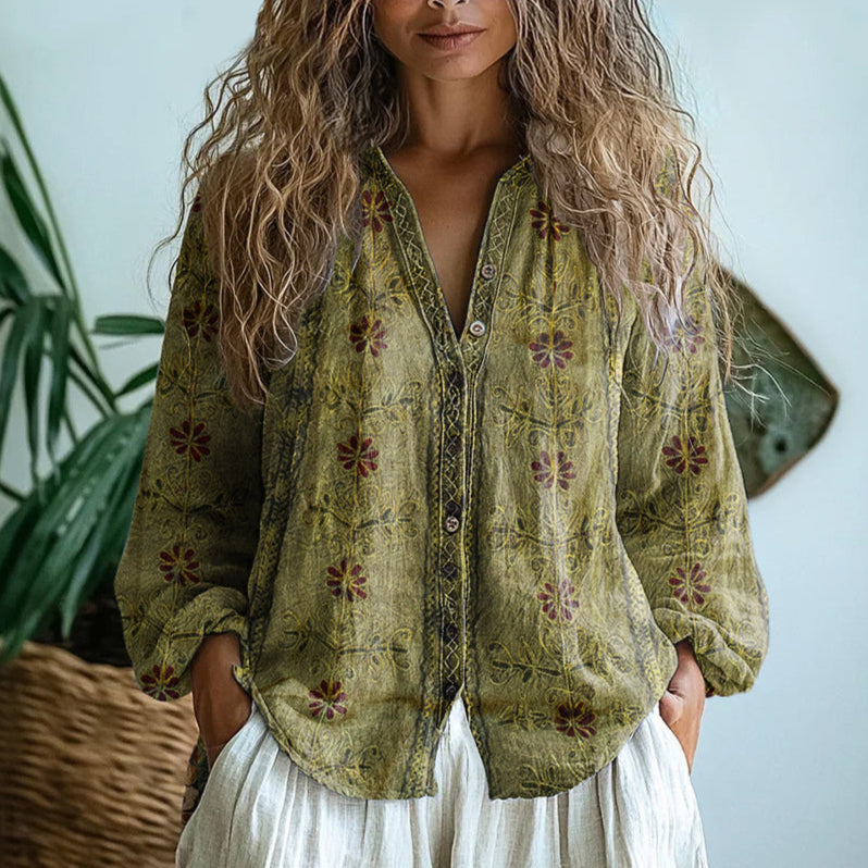 Veronika™ | Boho halenka s motivem listů